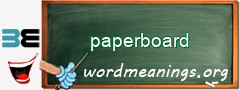 WordMeaning blackboard for paperboard